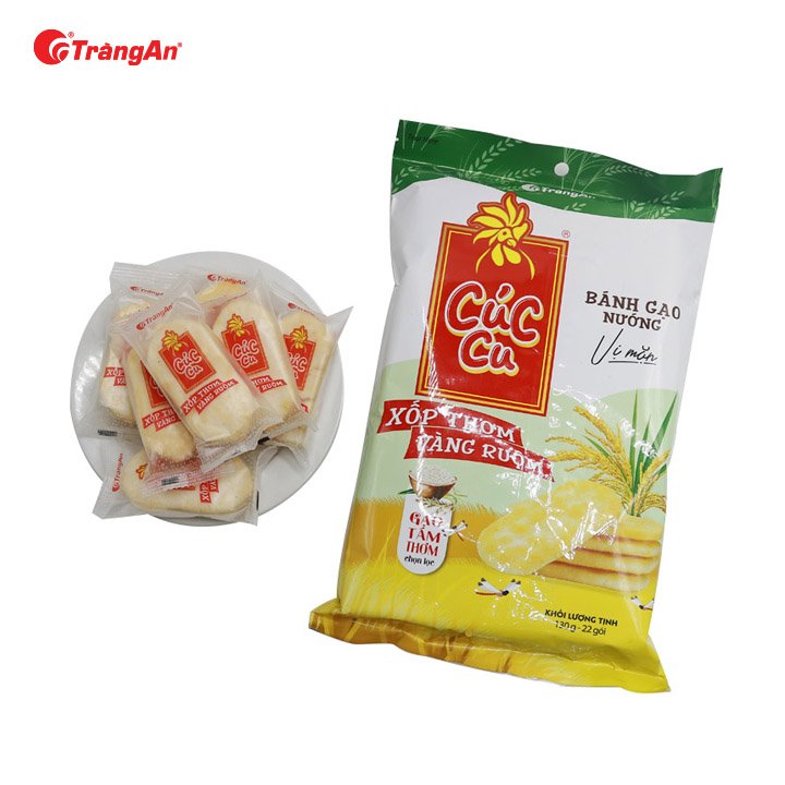 Thùng 20 Gói Bánh Gạo Cúc Cu Vị Mặn, Gói 130g