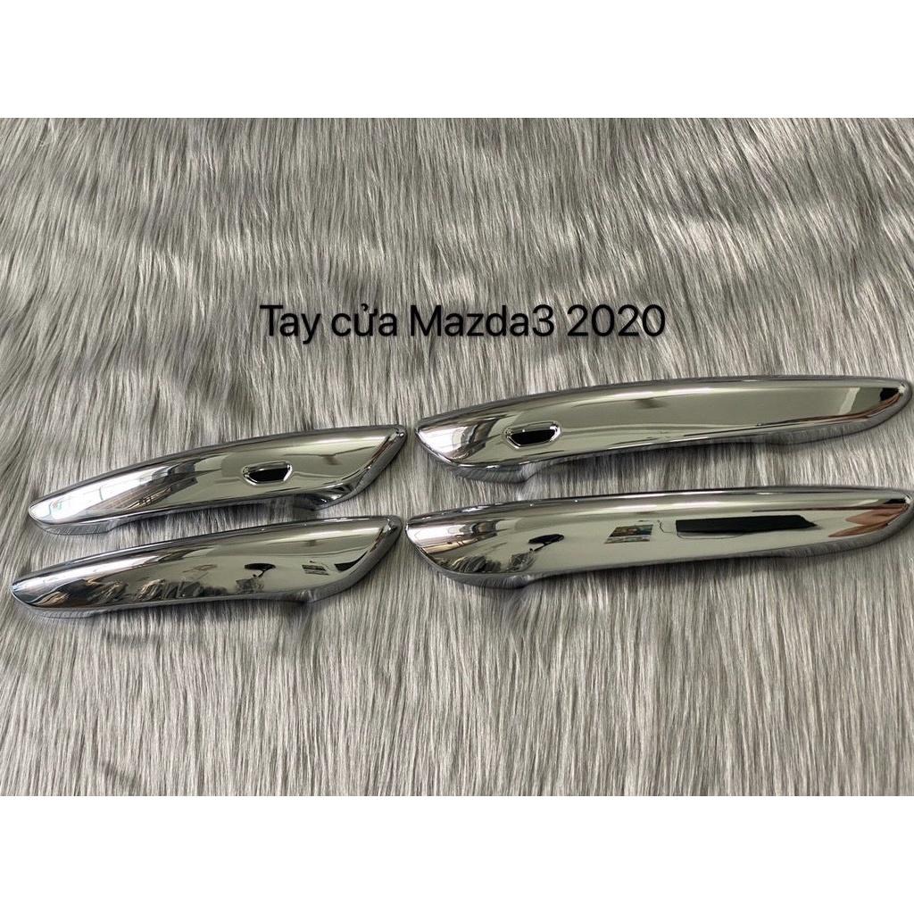 Bộ ốp tay nắm hõm cửa xe Mazda3 2019-2021 nhựa ABS cao cấp mạ Crom sáng bóng