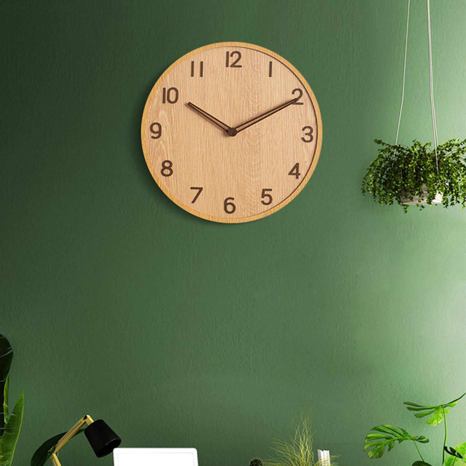 30cm Wooden Wall Clock modern Silent Large Bedroom Home School