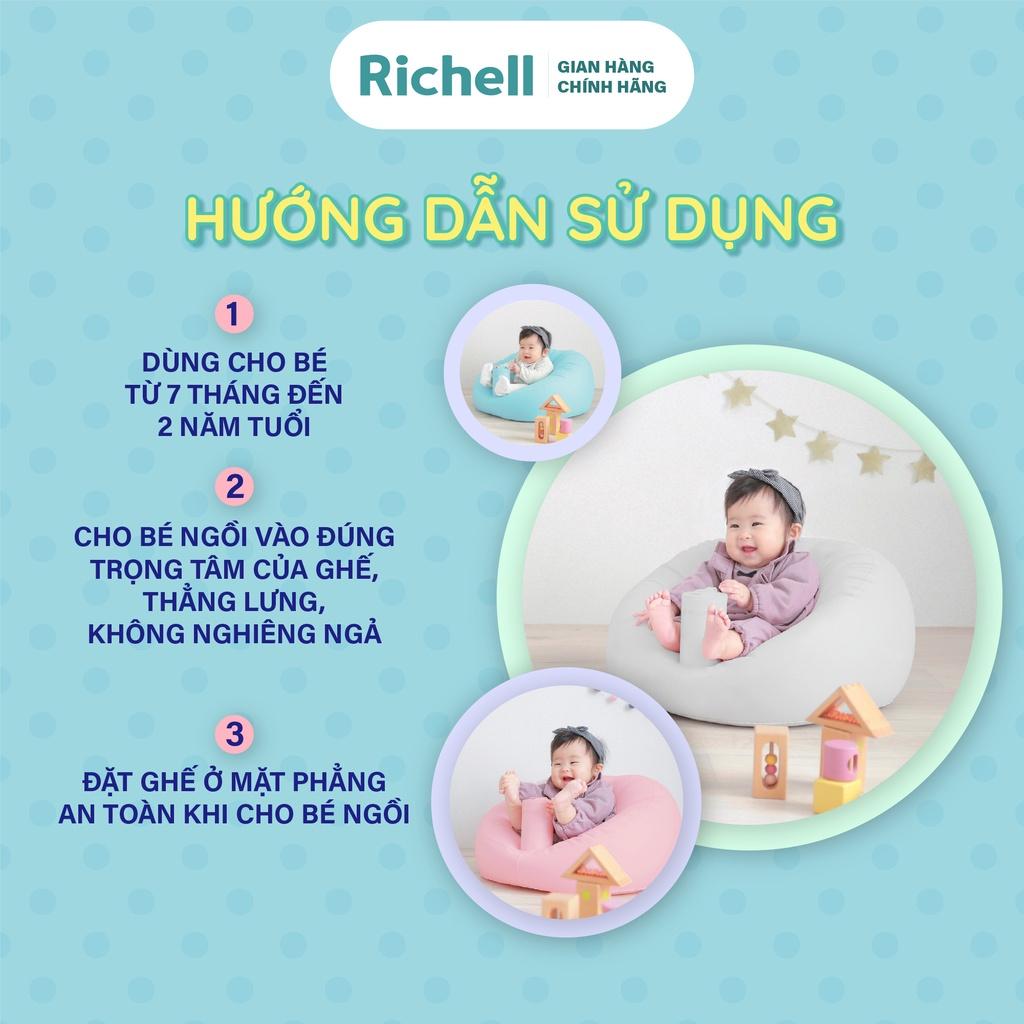 Ghế sofa tập ngồi Richell Nhật Bản cho bé từ 7 tháng tuổi không cần dụng cụ bơm | Baby