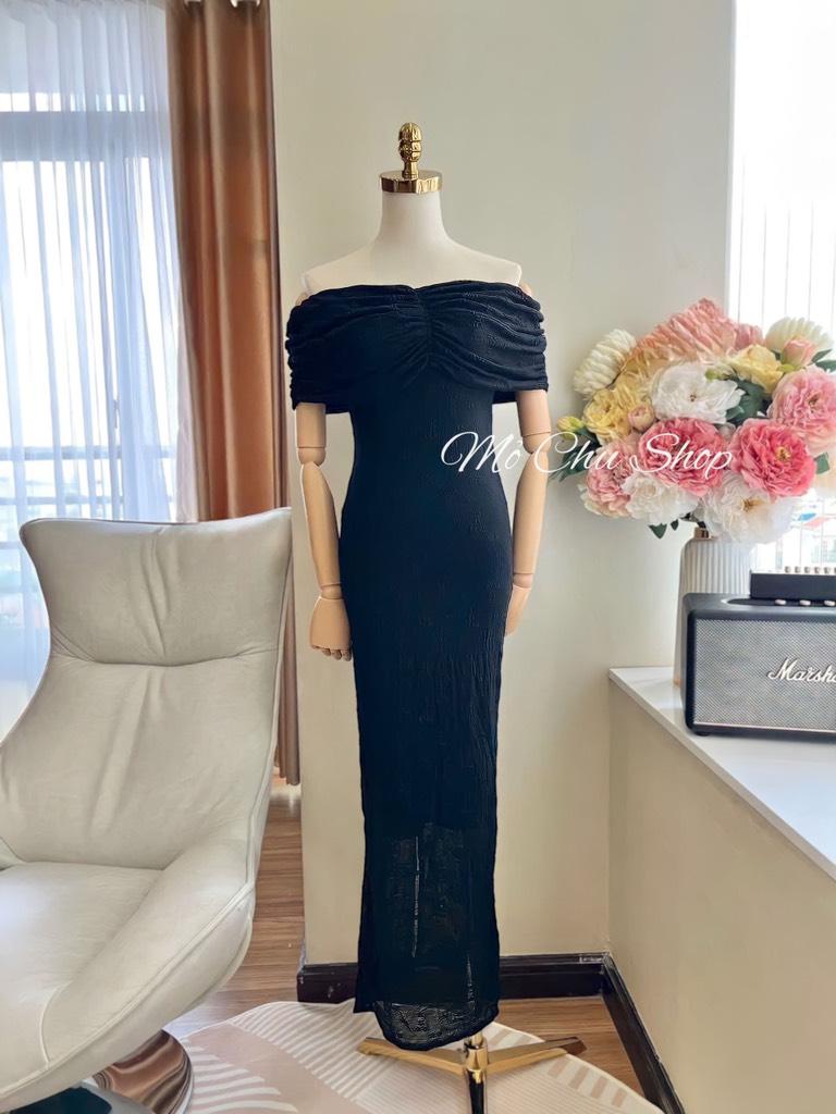 Đầm maxi ren dự tiệc trễ vai gợi cảm