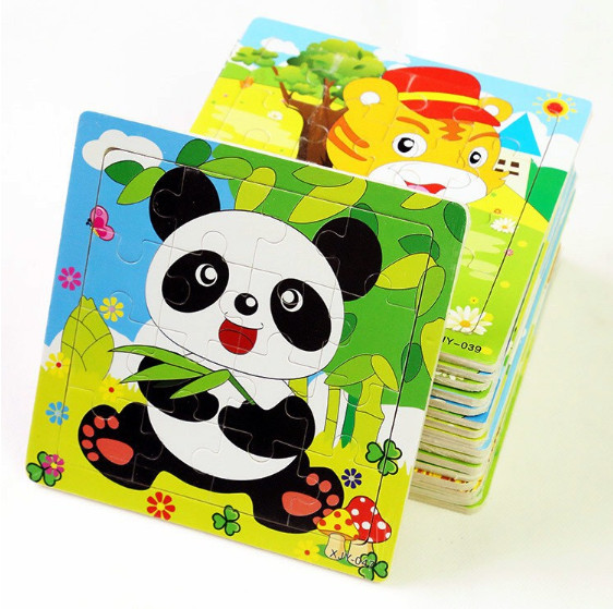 Set 2 Bộ Ghép Hình 16 Mảnh Bằng Gỗ Rèn Luyện Trí Thông Minh Cho Bé