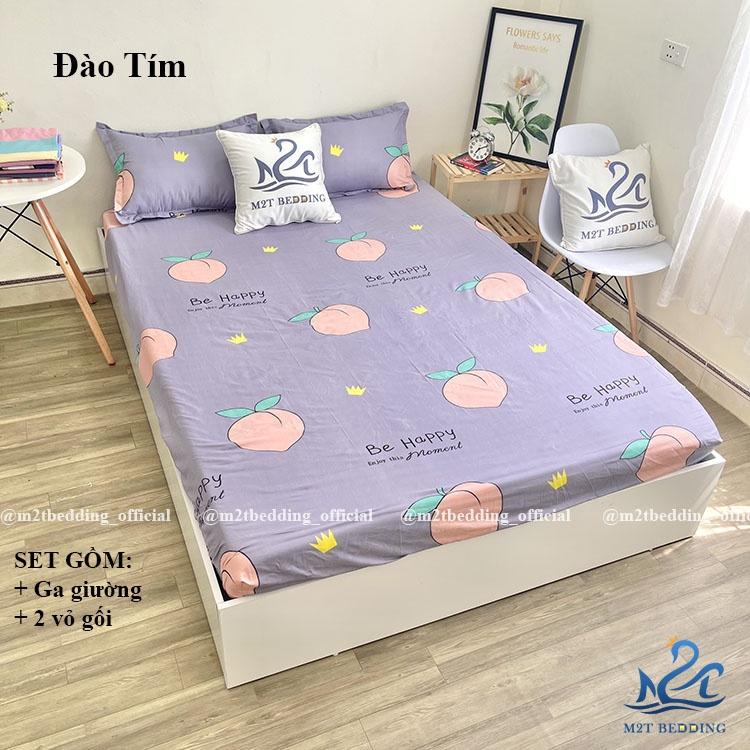 Bộ 3 món ga gối Cotton Poly M2T bedding Hàn Quốc drap giường và 2 vỏ gối