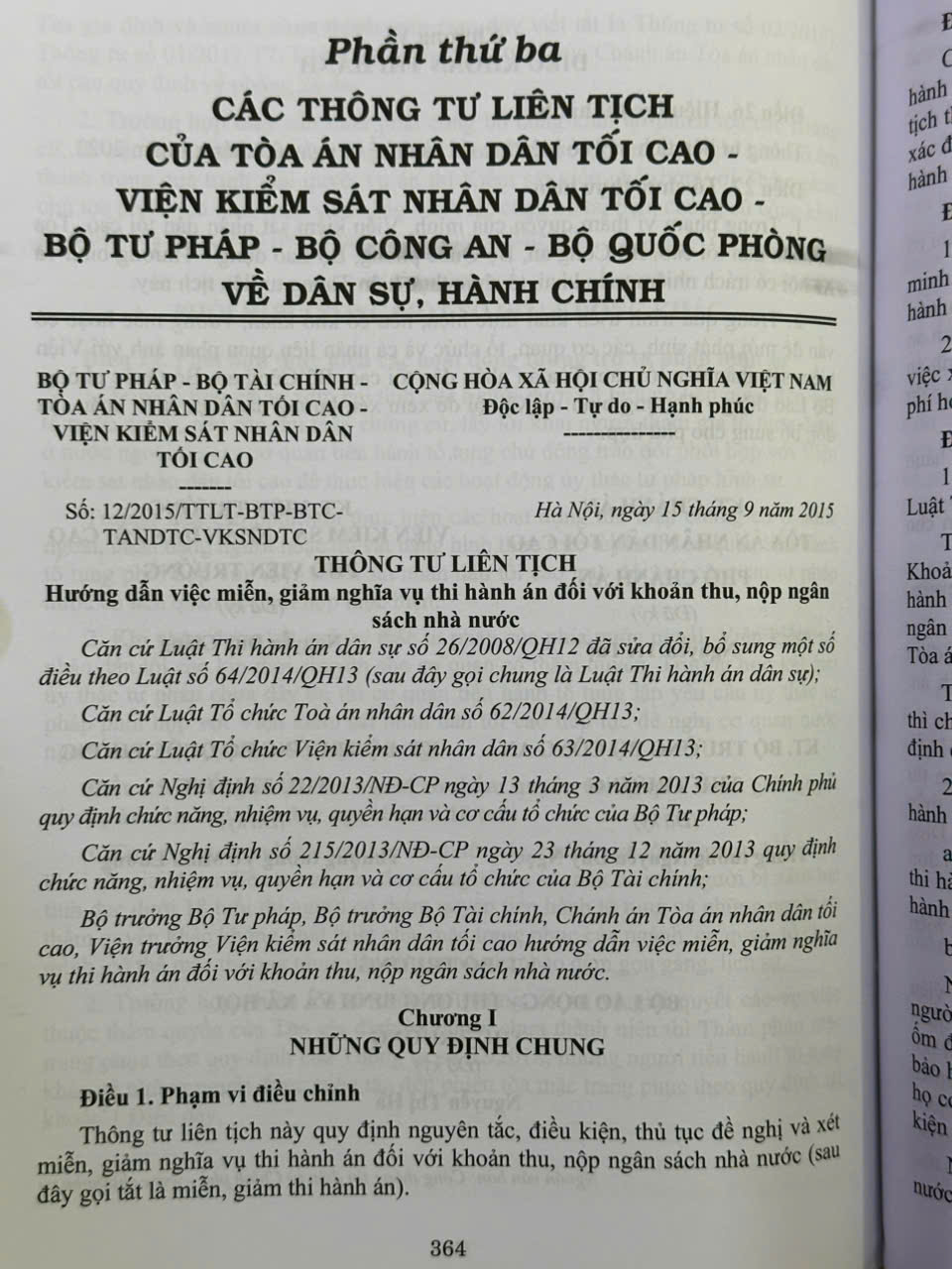 Các Thông Tư Liên Tịch Của Tòa Án Nhân Dân Tối Cao, VKSNDTC về Hình Sự, Tố Tụng Hình Sự, Dân Sự, Tố Tụng Dân Sự