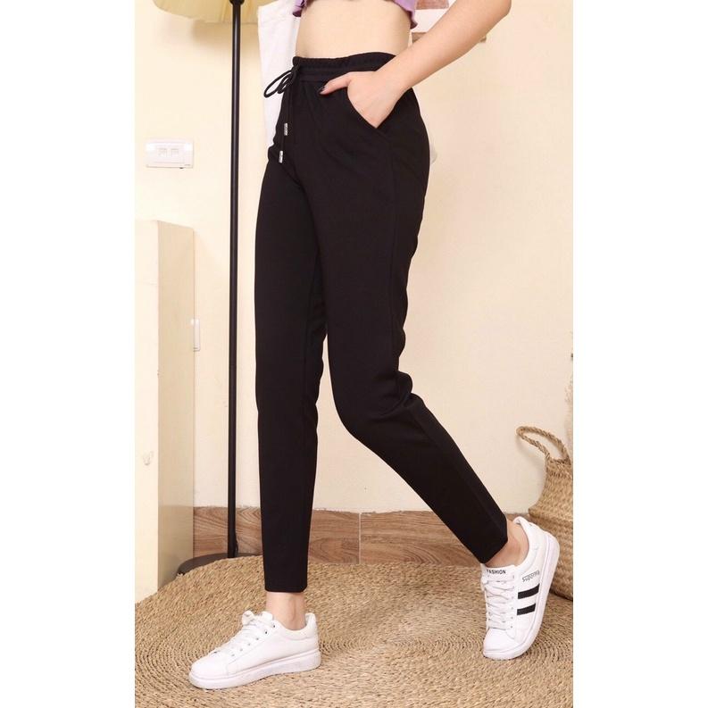 Quần thể thao nữ,quần jogger nữ trơn,co giãn siêu tốt chất liệu umi Hàn cao cấp đủ size đến 85kg Real Fashion