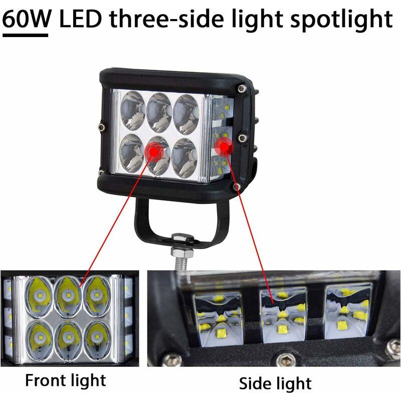 Rất nhiều trong 2 đám cháy làm việc xe được chiếu sáng trên ba mặt 36 W Stroboscopic Ánh sáng ban ngày LED LED Đèn chiếu sáng Tout-Terrain Đèn phụ trợ cho xe tải xe hơi 4x4 ATV SUV Moto Moto Moto