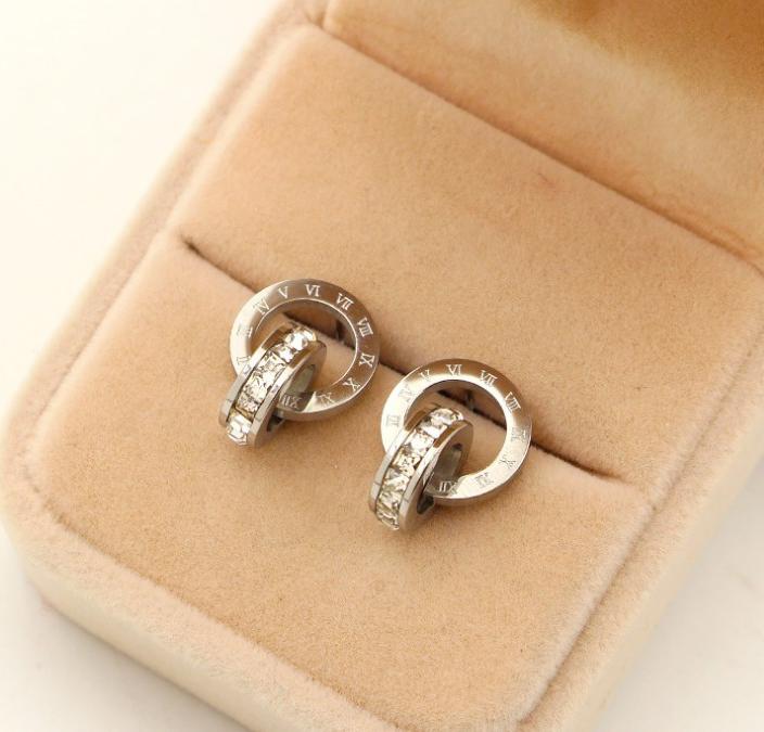 Bông Tai 2 Khoen Tròn Chất Liệu Thép Titan Không Đen Cao Cấp TT 1014 - 1 Cặp