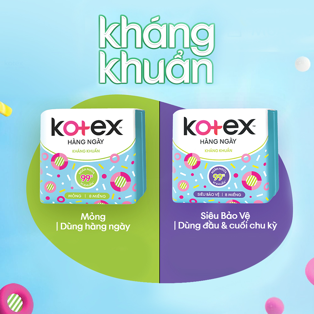 Combo 4 Gói BVS Kotex hằng ngày kháng khuẩn (40 miếng/gói)