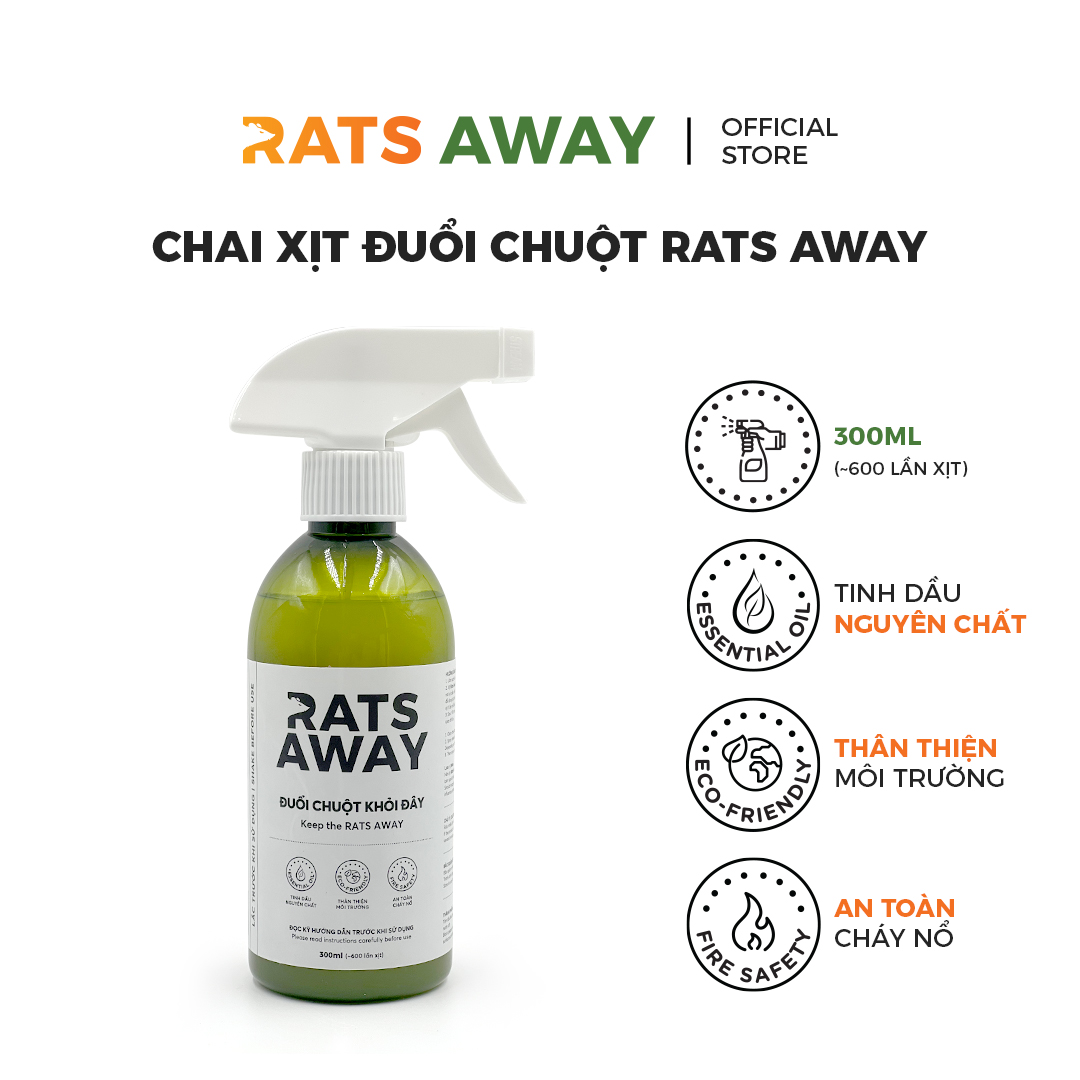 Chai xịt đuổi chuột chuyên dụng cho ô tô RATS AWAY 300ml