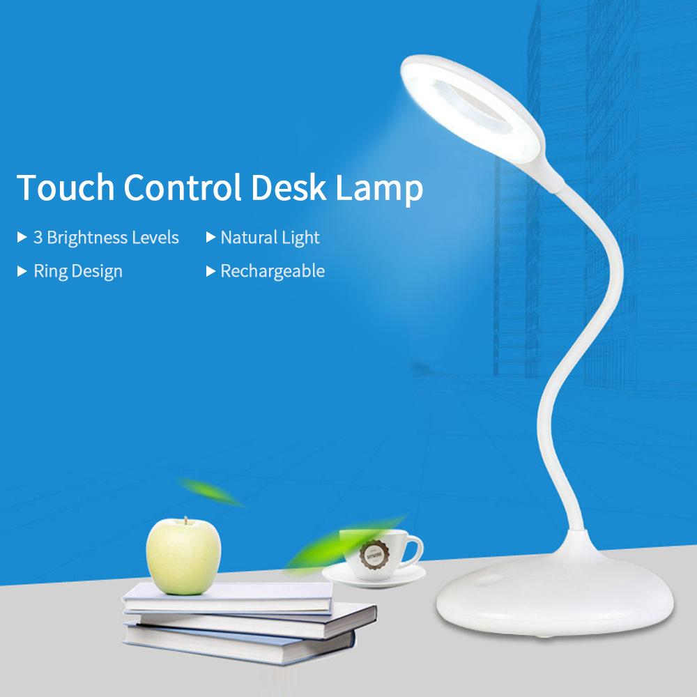 Đèn điều khiển cảm ứng để bàn, sạc USB, tốt cho mắt, ánh sáng tự nhiên 3 mức độ