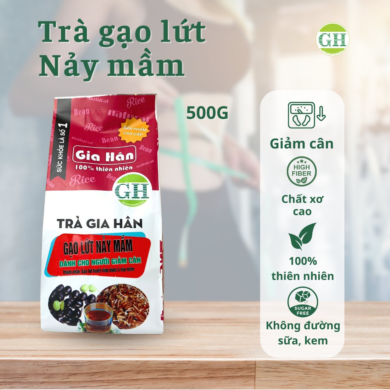 TRÀ GẠO LỨT GIẢM CÂN GIA HÂN , GIẢM MỠ 100% Thiên nhiên
