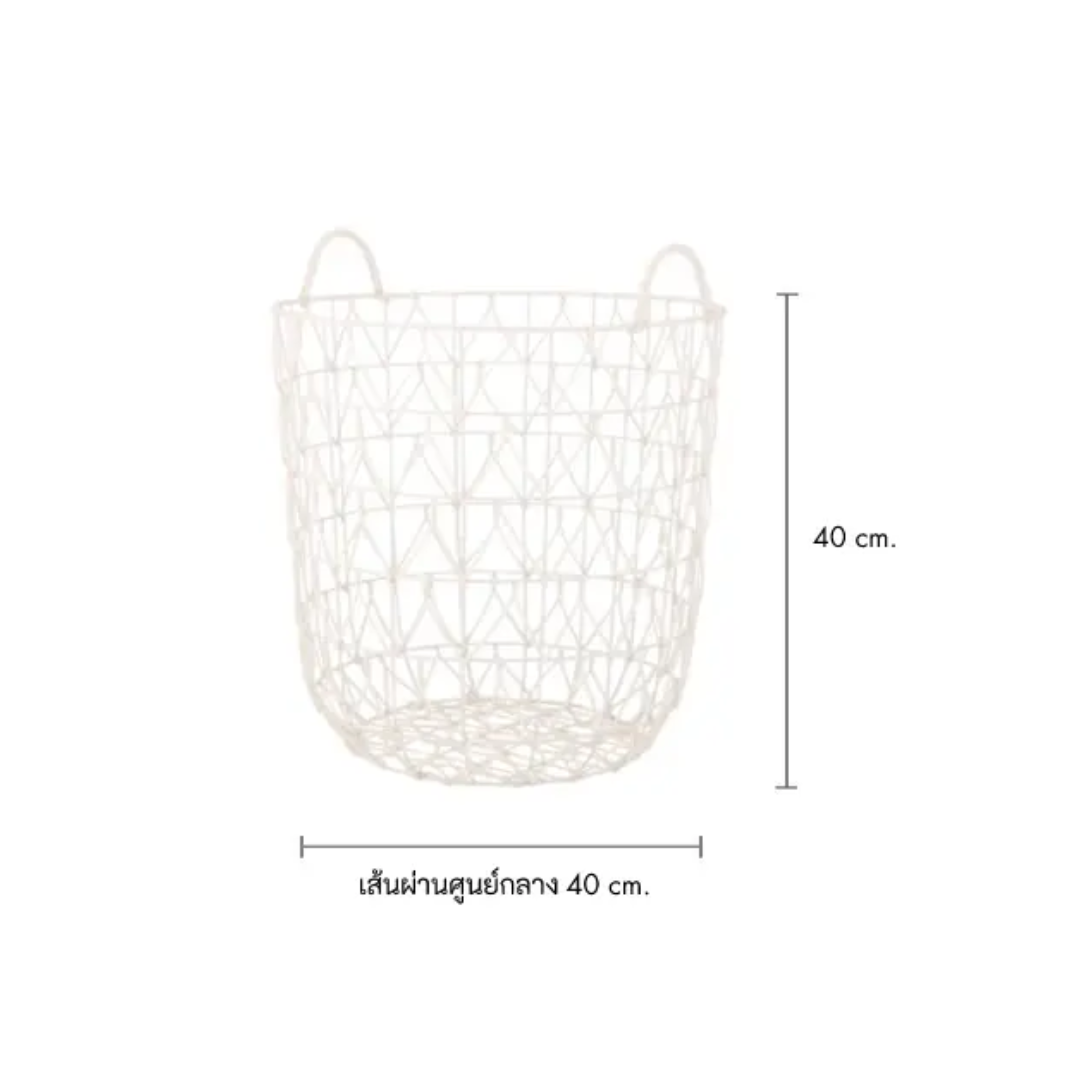 Giỏ đựng quần áo giặt BODEN khung nhựa PE bền chắc kiểu giả mây tre đan, có quai cầm tiện lợi | Index Livi