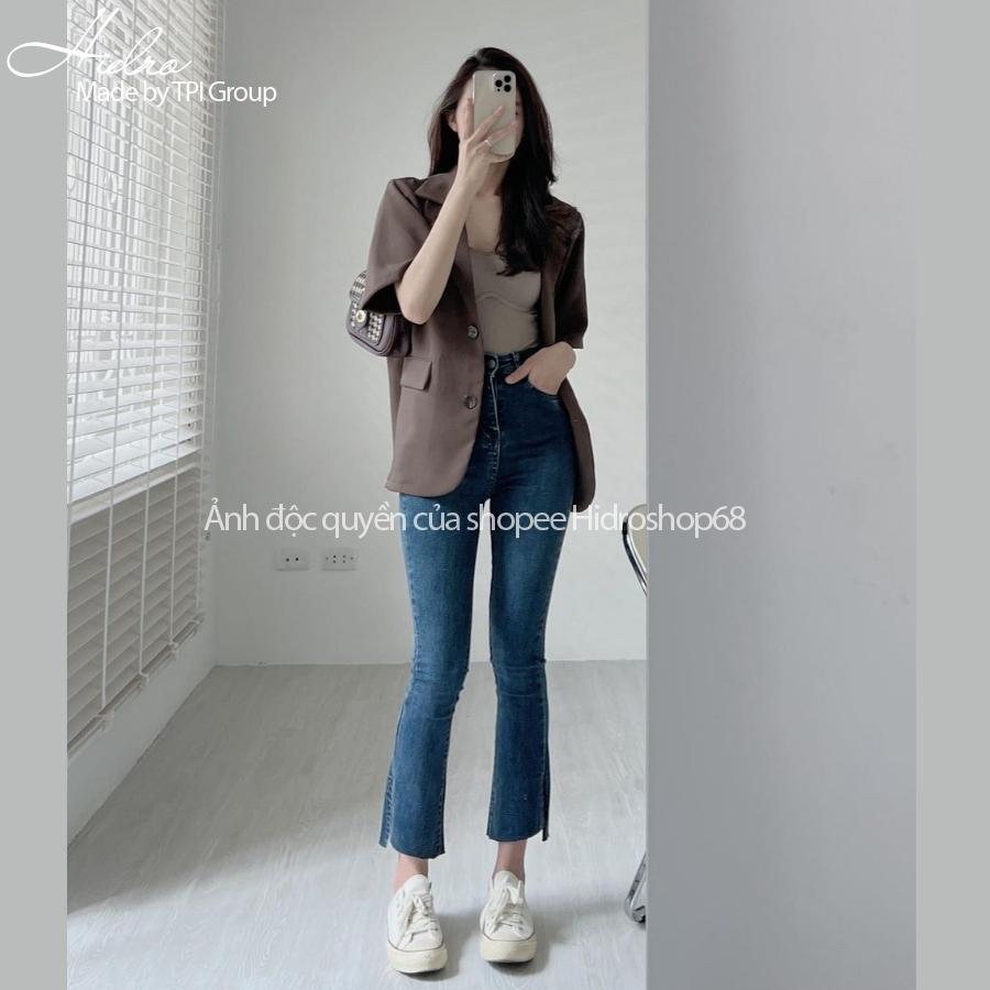 Áo Blazer ngắn tay thời trang Hàn Quốc dễ phối đồ