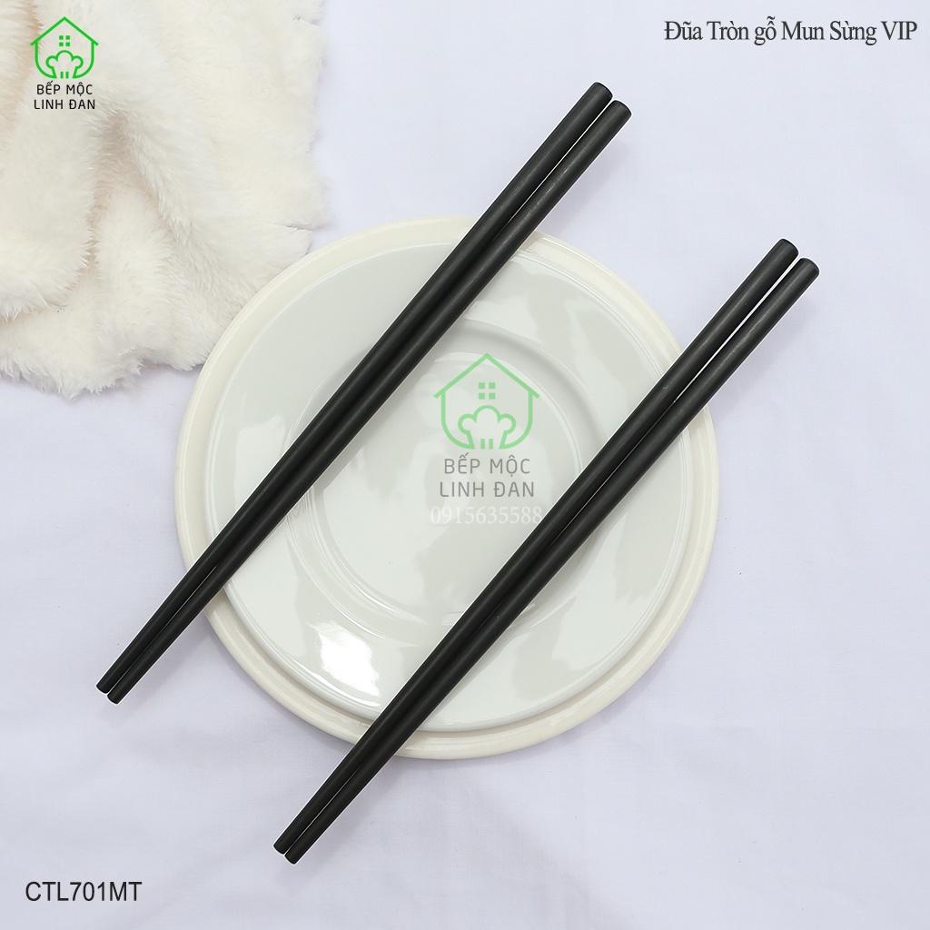 Đũa Mun Sừng Cao Cấp HAHANCO_Gỗ Mộc Siêu Sạch_Bộ 10 Đôi Tròn