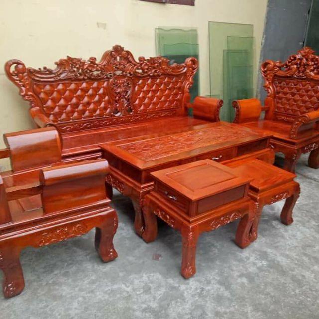 Bộ bàn ghế phòng khách Hoàng Gia gỗ xà cừ đồ gỗ tuấn long