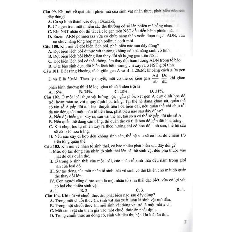 Sách - Bộ Đề Thi Trung Học Phổ Thông Quốc Gia Môn Sinh Học - Phan Khắc Nghệ - Hồng Ân