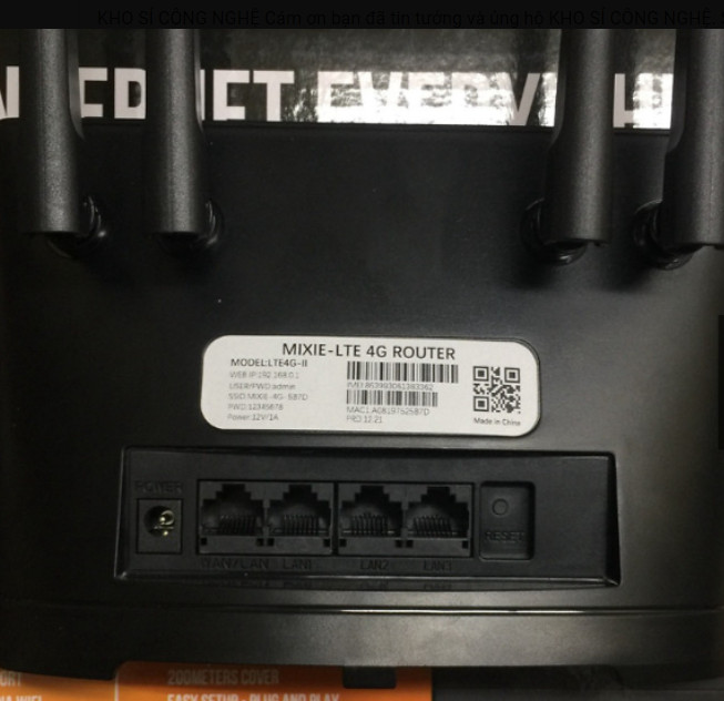 Bộ Phát WIFI 4G / 3G LTE - CP101 MIXIE - 3 Cổng LAN, 1 WAN, 4 ANTEN TENDA 4G03 - Hàng chính hãng