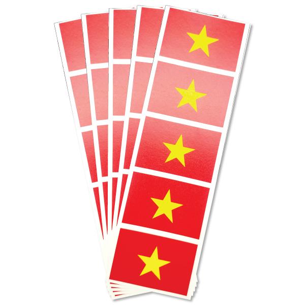 Bộ 5 Sticker Hình Lá Cờ Việt Nam - HFP