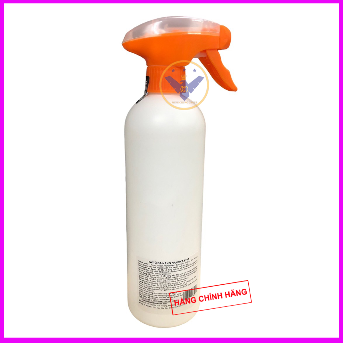 Tẩy ố kính ô tô, ố vàng lazang, logo, nẹp mạ crom Nanoka Clean 250ml