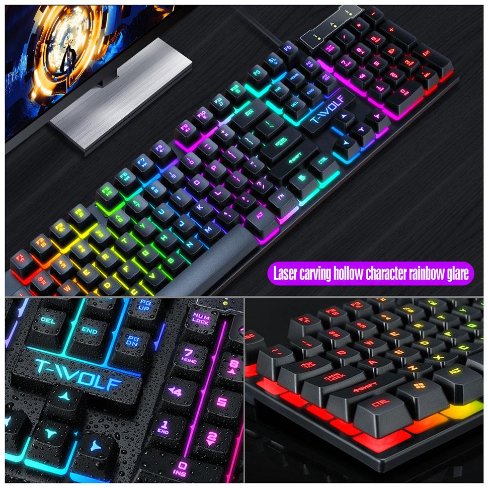 Kinh Doanh Máy Tính Chơi Game Laptop Bàn Phím Chuột Combo Bàn Phím Có Dây Có Đèn LED Nền Bàn Phím Game Thủ Bộ Silent Chuột Chơi Game Bộ