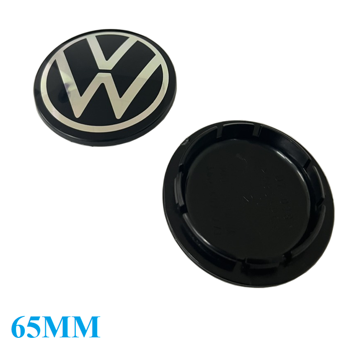 Logo chụp mâm, ốp lazang bánh xe ô tô Volkswagen - Chất liệu: Nhựa ABS + Hợp kim nhôm