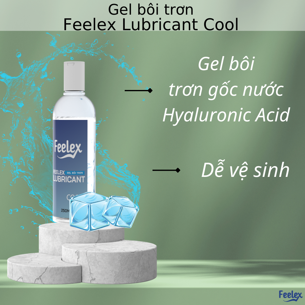 Gel bôi trơn quan hệ Feelex Lubricant Cool mát lạnh, siêu trơn, lâu khô - Chai 250ml