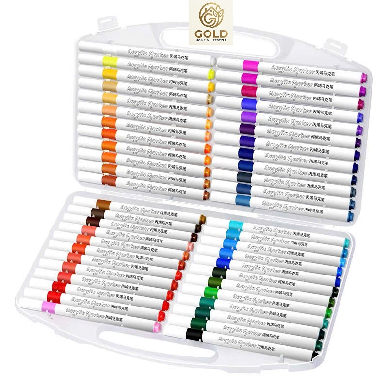 Bút Màu Acrylic Marker 12/24/36/48/ Màu Cao Cấp Bút Sơn Acrylic Chống Nước Vẽ Trên Mọi Chất Liệu Bề Mặt