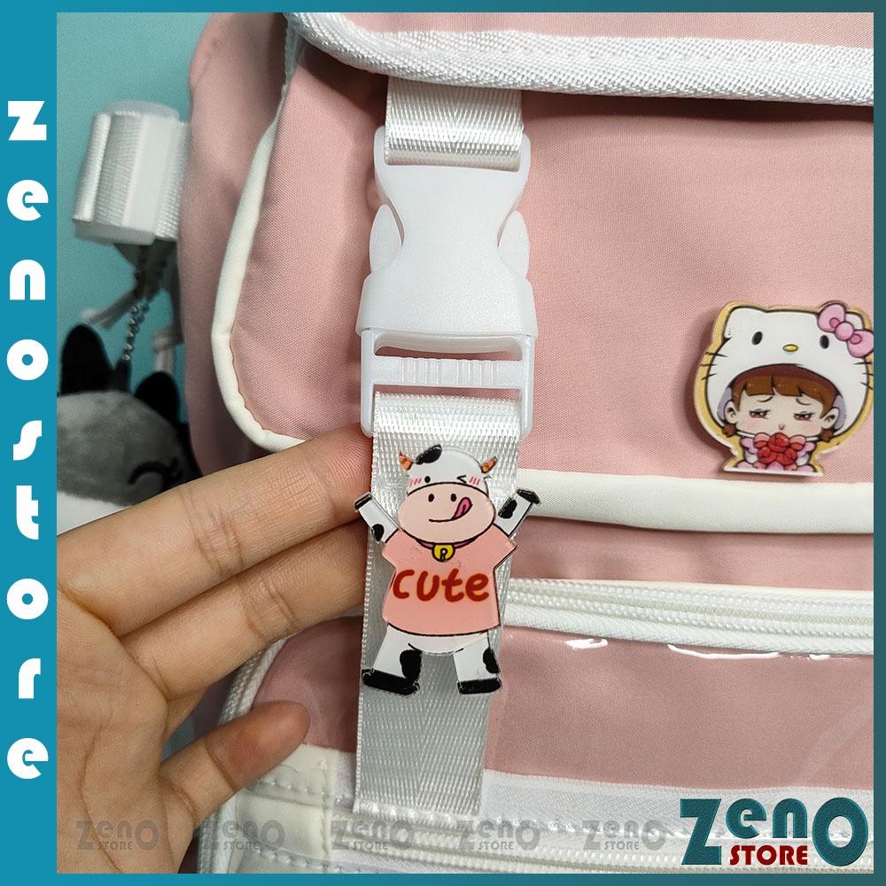 Balo thời trang ZnB223, balo trong suốt nhiều ngăn ( Có gấu, sticker và bóng)