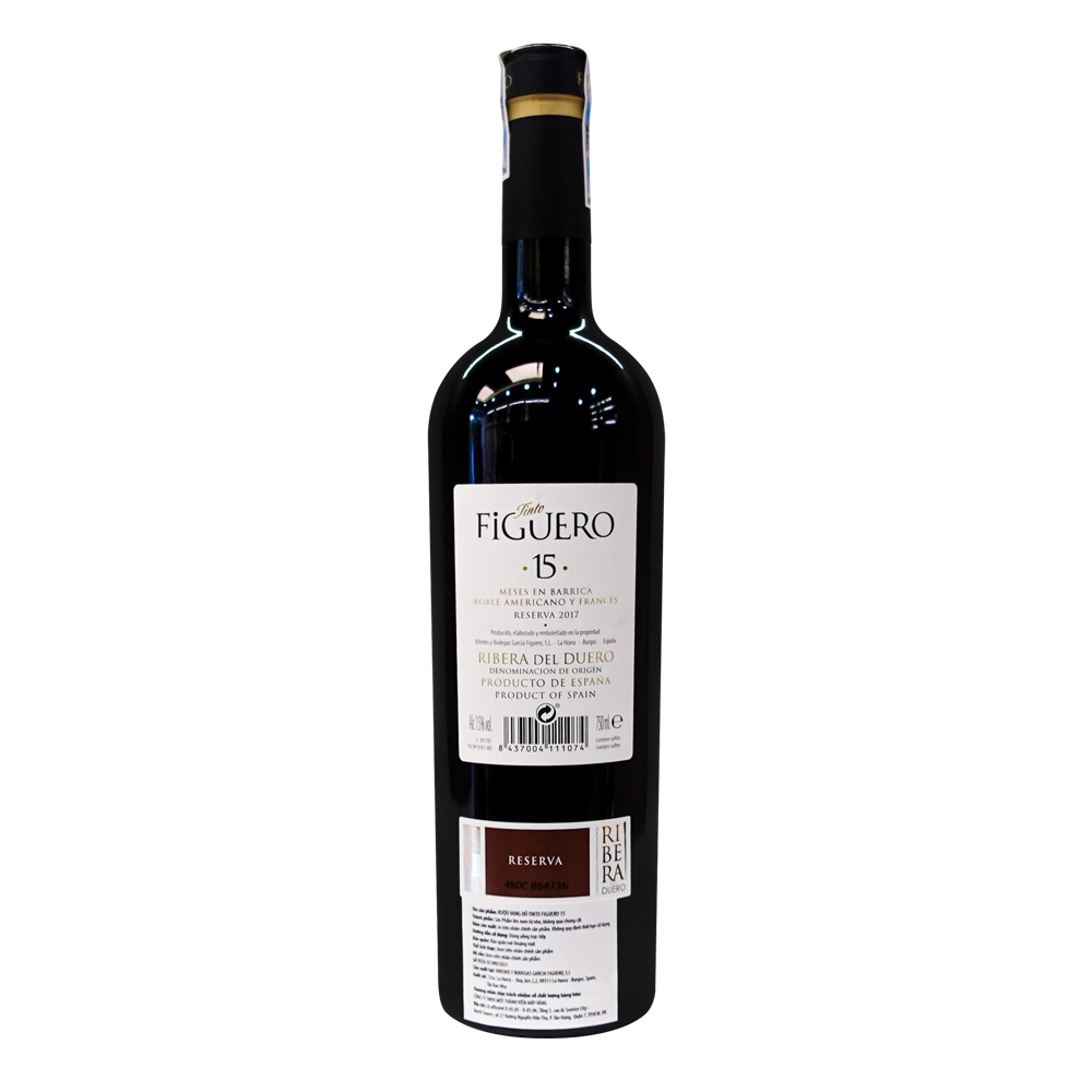 Rượu Vang Đỏ Tinto Figuero 15 Reserva 750ml 15% - Tây Ban Nha - Hàng Chính Hãng