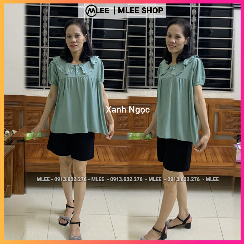Áo bầu mùa hè, áo sơ mi bầu công sở đẹp, thương hiệu MLEE