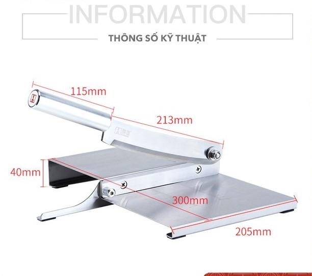 Dao Chặt Thịt Gà, Thái Thịt Bò Đông Lạnh, Thái Thuốc Bắc, Cắt Đa Năng KD0142, Lưỡi Thép 40CR14, Inox 430 - Tặng Tay Mài KD0315