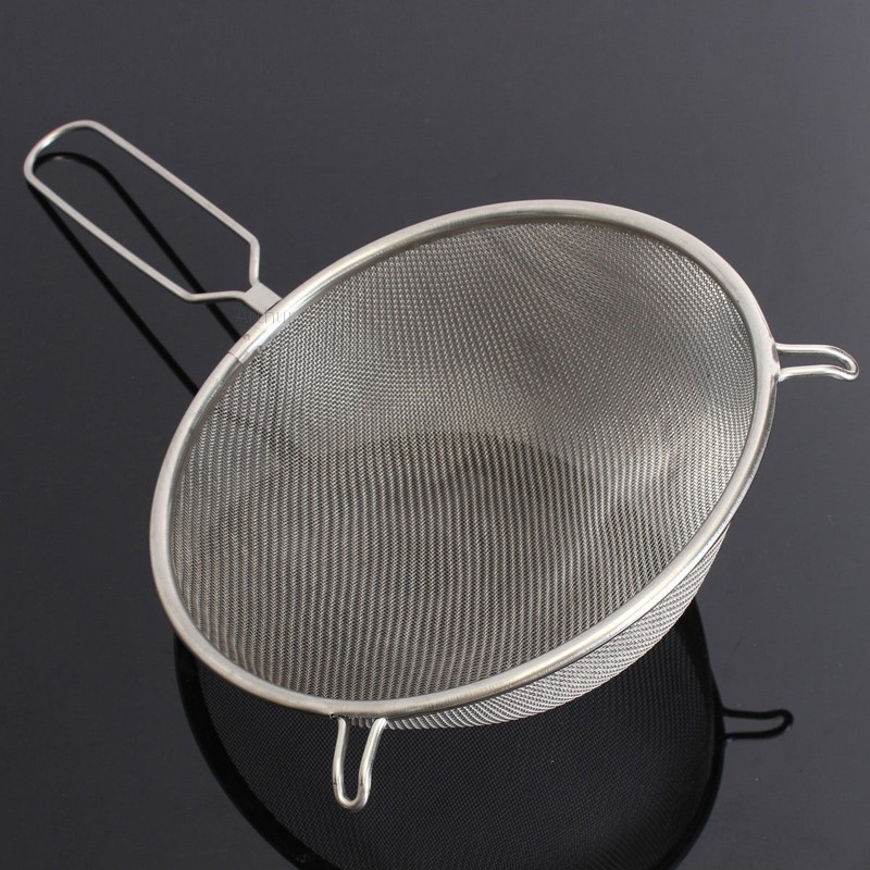 Ray lọc tròn inox có tai gác ,Loại 19 cm và 25 cm - Lọc bột cháo, nước ép, thức ăn dặm cho bé