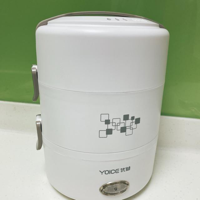Hộp cơm cắm điện hâm nóng mini tự nấu Yoice Y-DFH16 trắng hàng có sẵn rất tiện bảo hành 1 năm