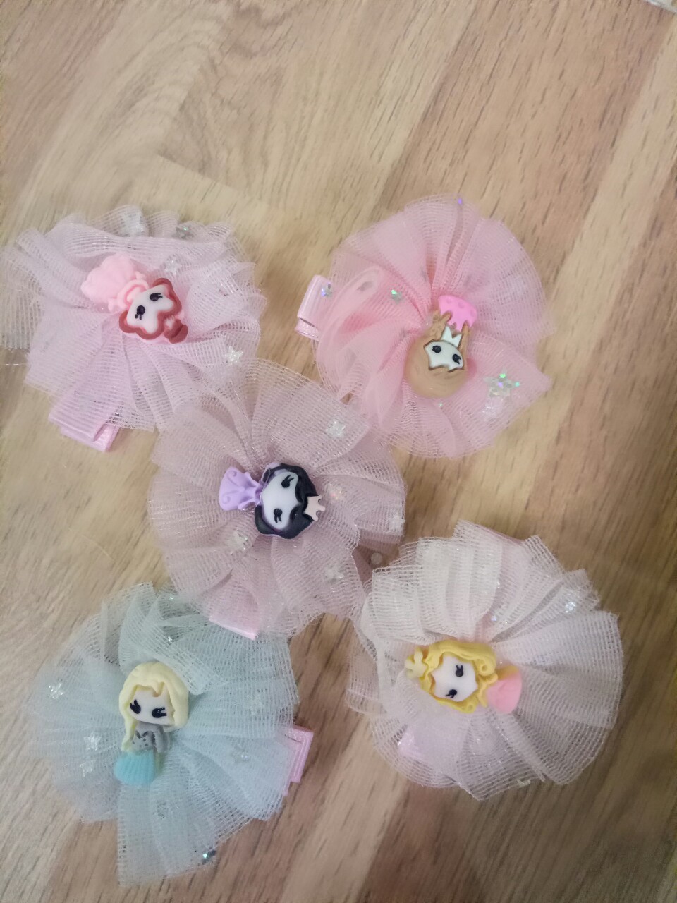 Set 7 kẹp tóc công chúa siêu xinh dễ thương cho bé gái
