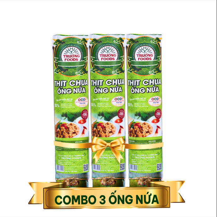 Combo 3 Thịt Chua Ống Nứa Truyền Thống Trường Foods 180g/Ống