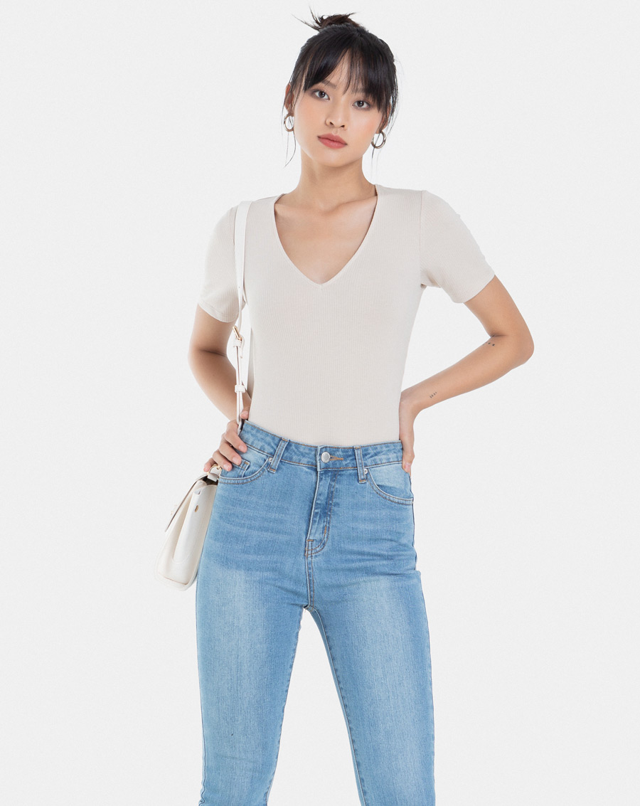 Quần Jean Dài Nữ Thời Trang JUNO Skinny Basic Trơn JNQDA004