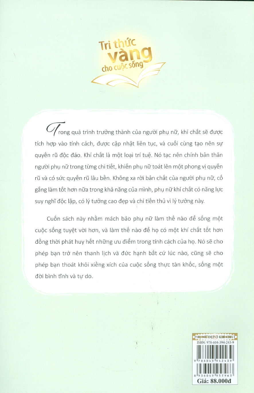 BÁCH KHOA THƯ DÀNH CHO PHỤ NỮ - Phụ Nữ Đẹp Ở Khí Chất – Thanh Hương biên soạn – Liên Việt Books – NXB Văn Học