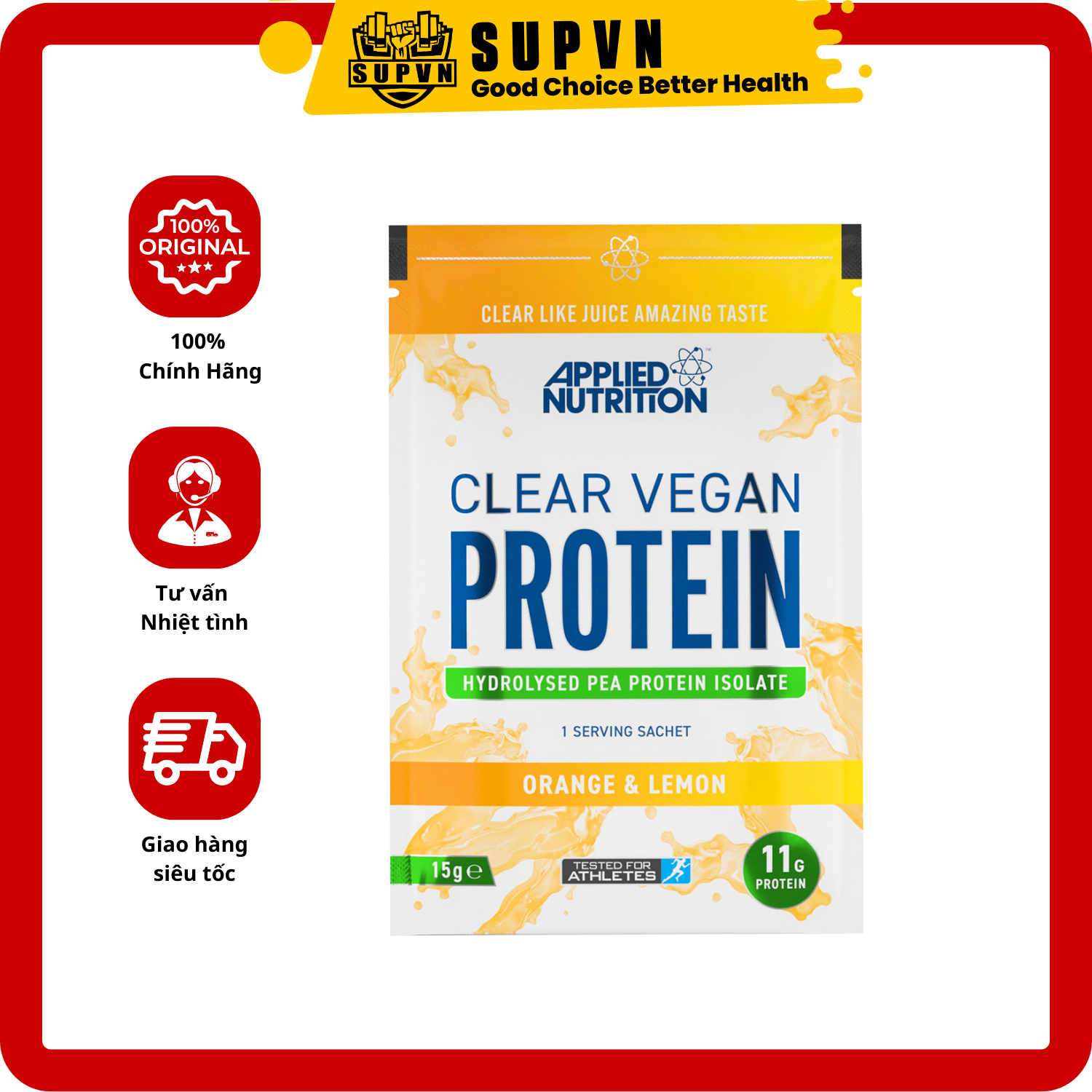 Clear Vegan Protein Hỗ Trợ Tăng Cơ 300g - Sữa Bổ Sung Đạm Vị Trái Cây, Phù Hợp Cho Người Ăn Chay - 1 Gói - Pineapple &amp; Grapefruit