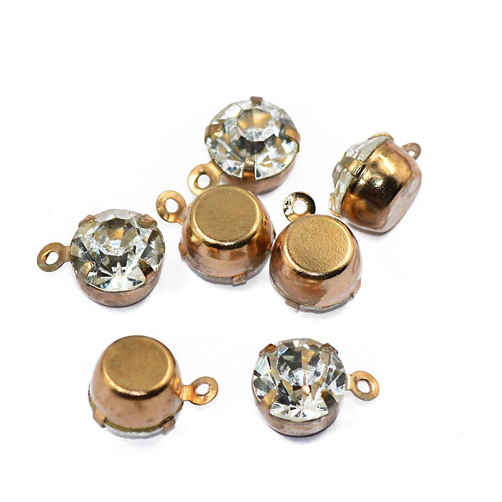 10pcs Rhinestone Beads Charms for Bracelet Earring Jewelry Making Rose Gold