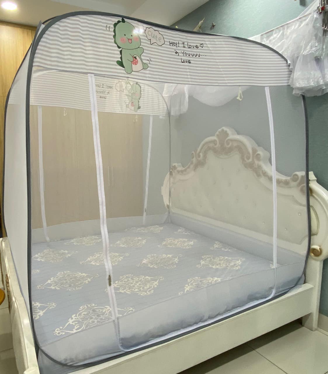 Màn Chụp Đỉnh Vuông Cao Cấp Mộc Miên - Kích thước 1,8mx2m