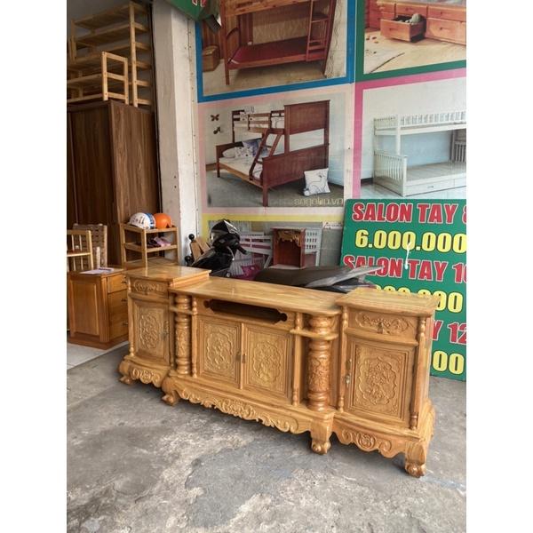 Kệ tivi gỗ gõ đỏ 2m2