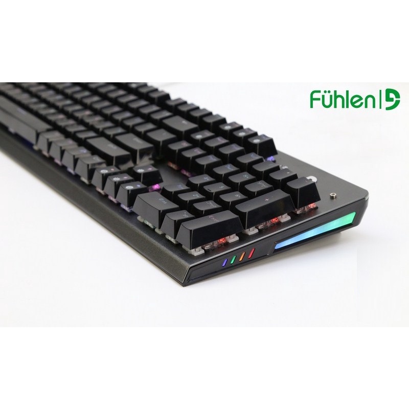 Bàn phím cơ gaming Fuhlen S Subverter đèn led RGB - Blue Switch Black - Chính hãng - Có tem Ninza chống hàng giả- Hàng Chính Hãng