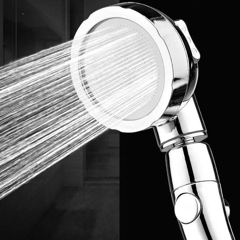 Đầu vòi hoa sen tăng áp 3 chế độ nước- xoay 360 độ màu bạc cao cấp