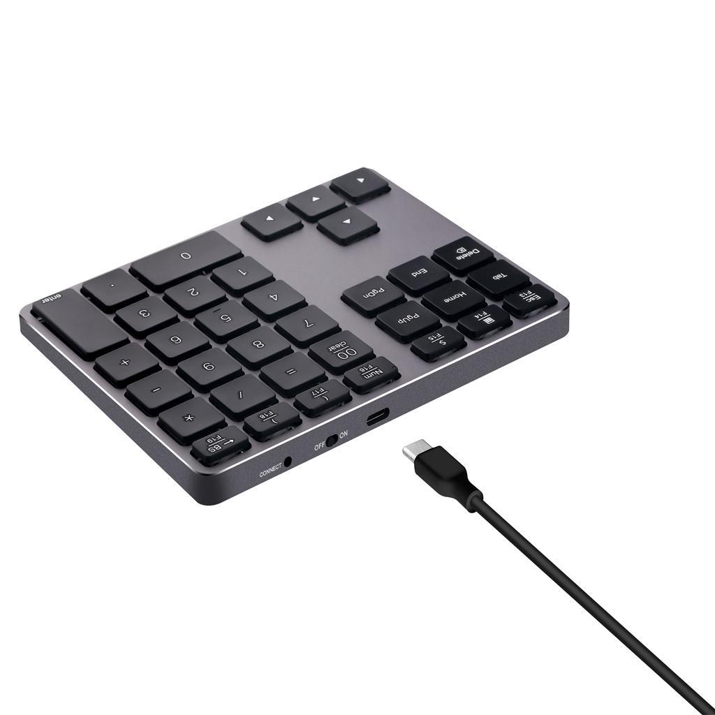 USB Bluetooth Wireless 34 Keys Number Pad Numeric Keypad Keyboard for Laptop