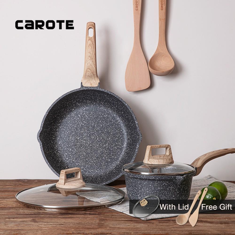 Carote Chảo Chiên Sâu 28Cm Và Bộ Combo Xoong 18Cm