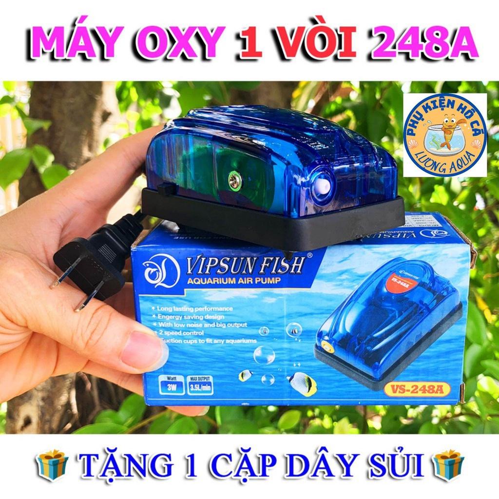Máy sủi oxi 1 vòi vipsun fish,tạo oxi,cung cấp oxi cho hồ cá.phụ kiện hồ cá cảnh,thủy sinh,ấp artemia TẶNG DÂY+ĐẦU SỦI