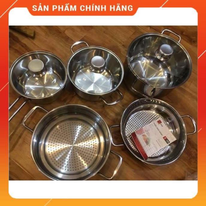 Bộ nồi cao cấp 5 Fivestar inox nắp kính đáy từ