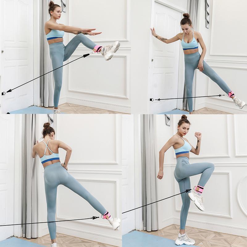 1/2pc Chân mắt cá chân tập thể dục có đệm đôi D-RING Điều chỉnh dây đeo mắt cá chân có thể điều chỉnh Color: Door Latch-2PCS