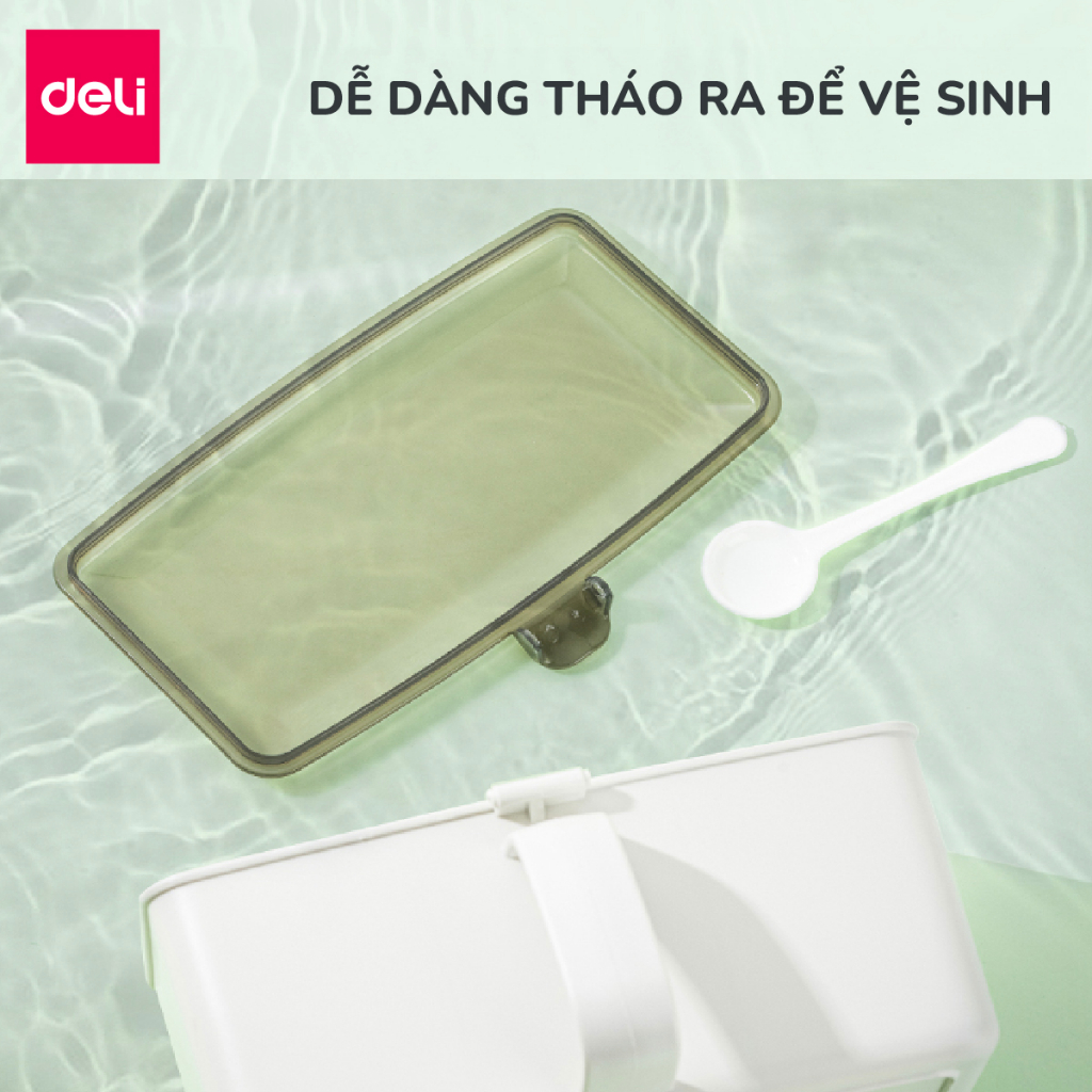 Hũ Đựng Gia Vị 3 Ngăn Nhựa Kèm Thìa Kháng Khuẩn Deli - Lọ Đựng Gia Vị Đa Năng Cho Phòng Bảo Quản Gia Vị Chống Ẩm Chống Nấm MốcBếp Sắp Xếp Nhà Bếp