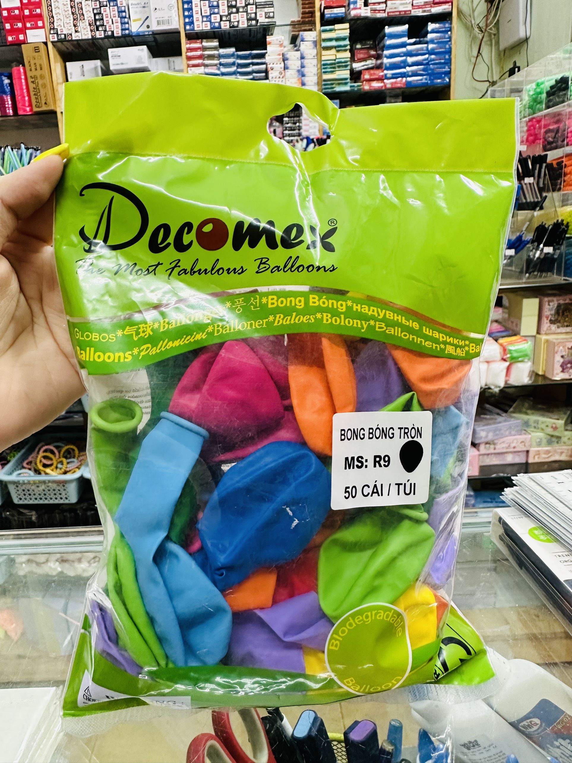 Bong bóng tròn mix đủ màu size to 25cm bịch 50 trái - Bong bóng bay nhiều màu 50 đường kính 25cm